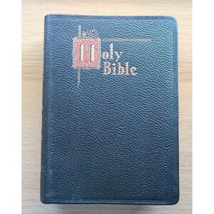 The Holy Bible Leather New Catholic Edition Pope Pius XII 1957 Illustrations Map